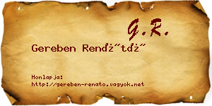 Gereben Renátó névjegykártya